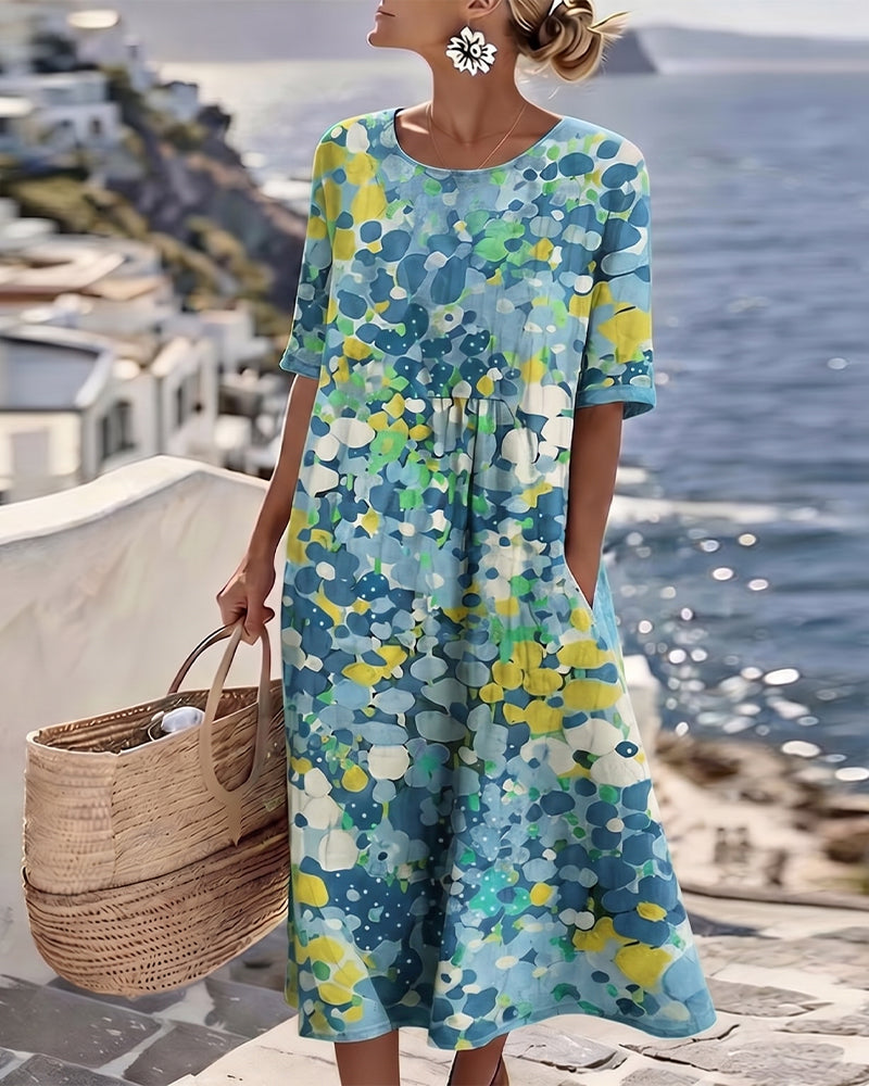 FLEURÉ | AIRY FLORAL PRINT MIDI DRESS