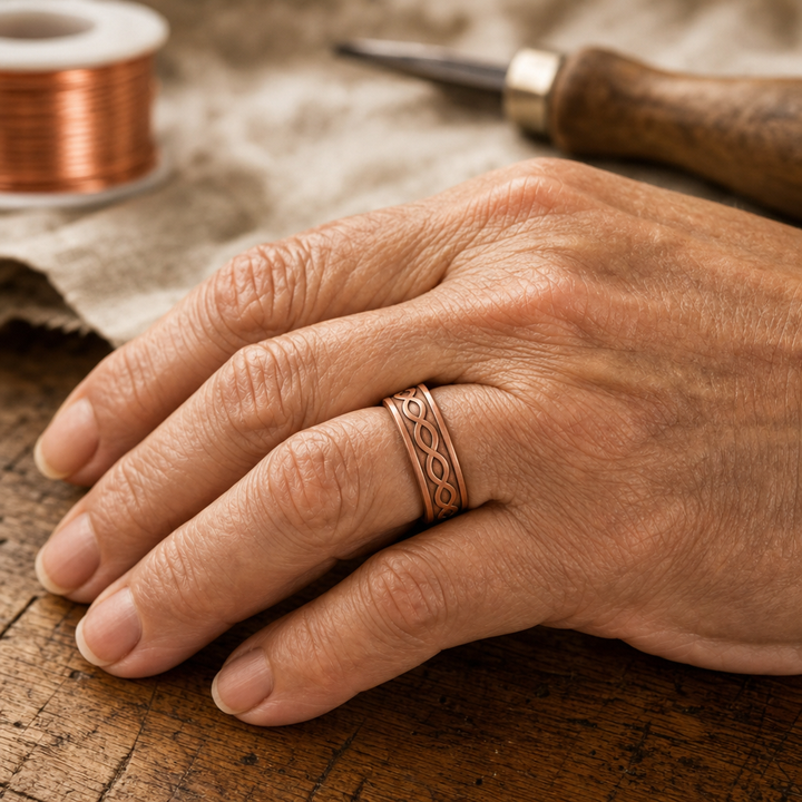AMBER | CHAR COPPER RING