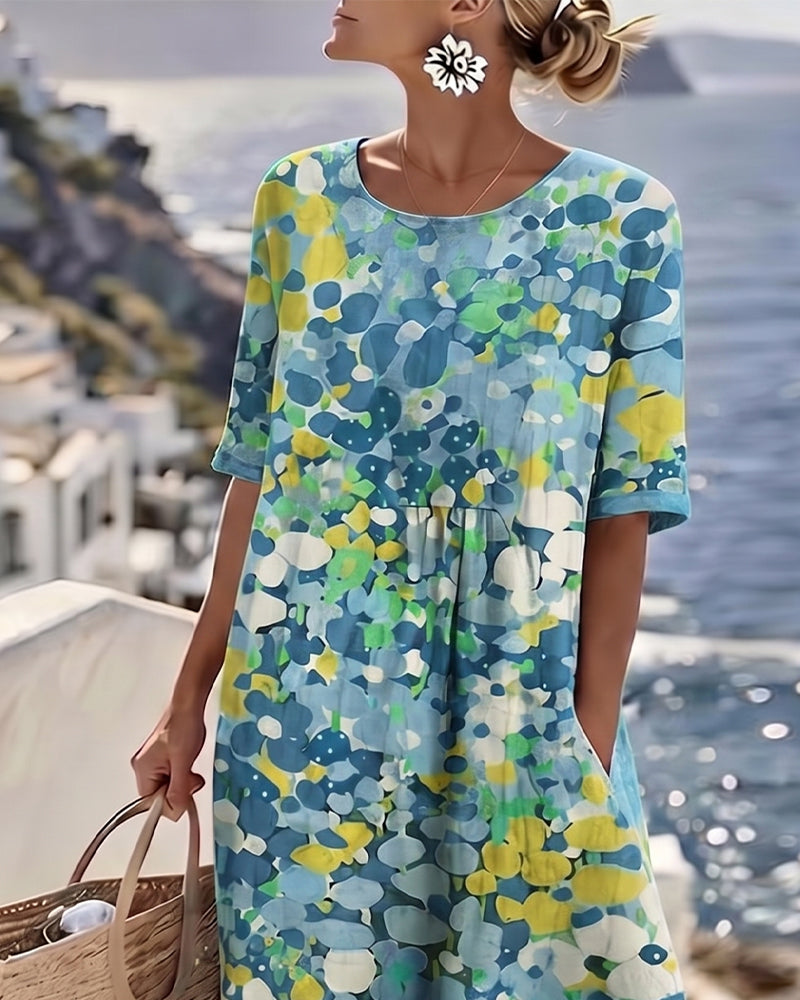 FLEURÉ | AIRY FLORAL PRINT MIDI DRESS
