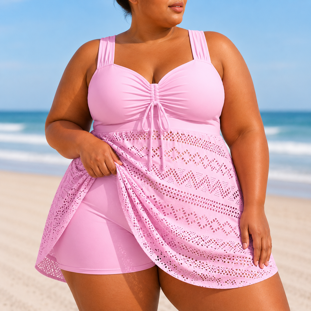 EMILLE | PLUS SIZE REFINED BEACH SWIM DRESS