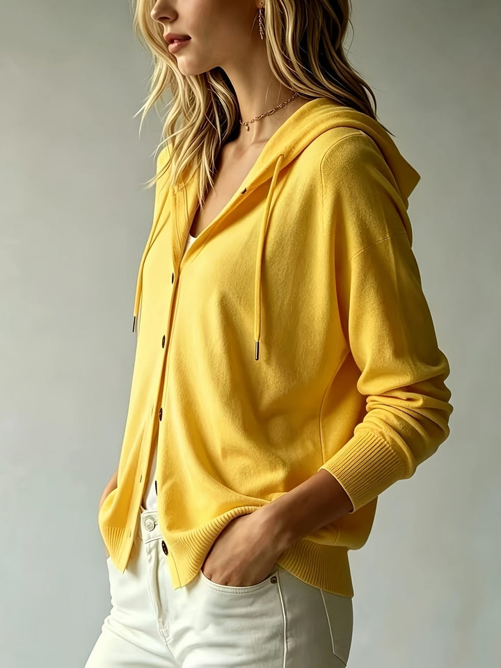 HARRIET | YELLOW HOODED CARDIGAN