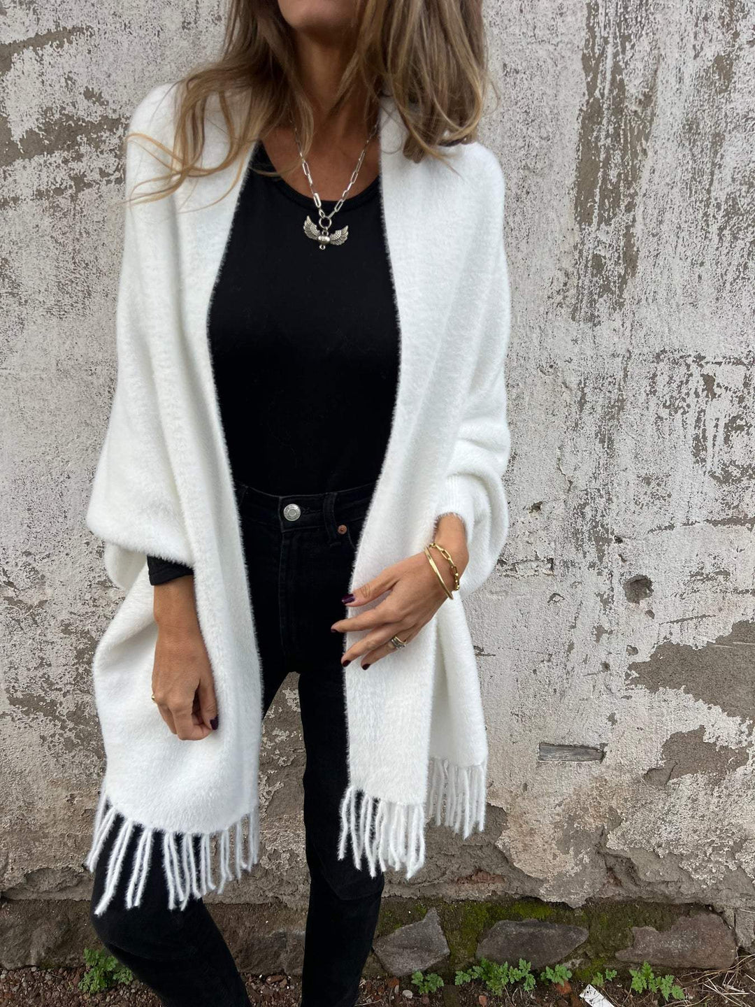LORRAINE | LONG-SLEEVED COAT WITH TASSELS