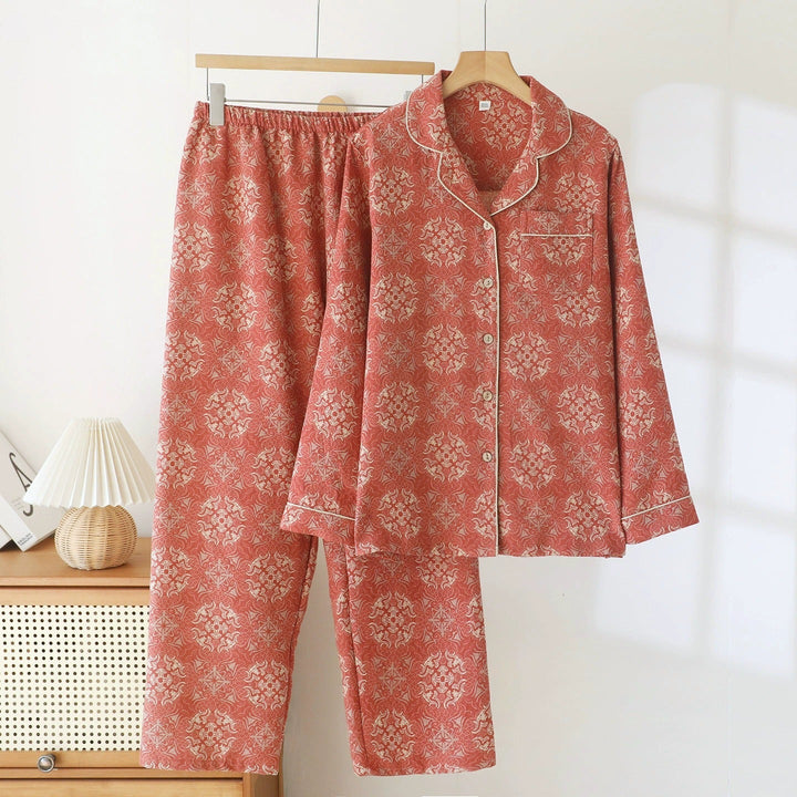 HONORA | RED MEDALLION PRINT PAJAMA SET