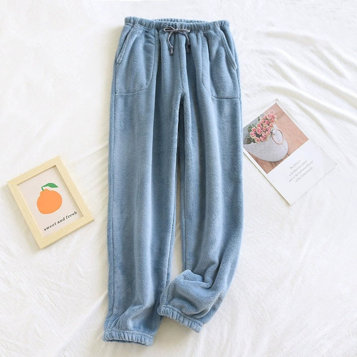 SAIGE | POWDER BLUE PLUSH PAJAMA JOGGERS