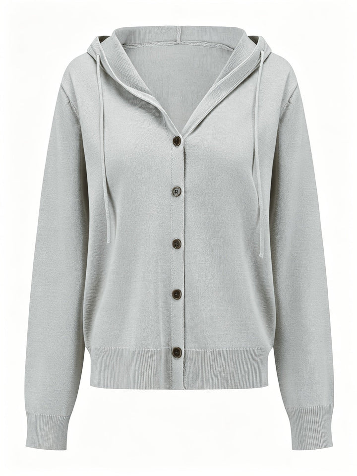 WINIFRED | LIGHT GRAY HOODED CARDIGAN