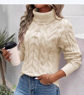 ROSE | CABLE KNIT TURTLENECK SWEATER