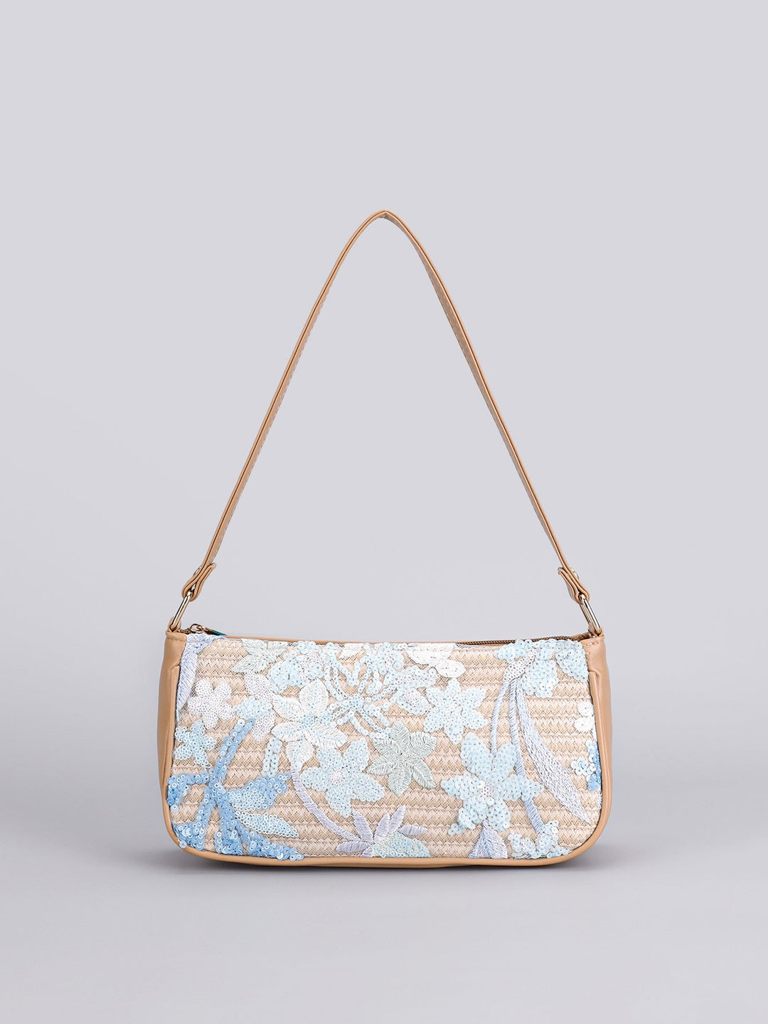 FROSTBLOOM | BLUE FLORAL SEQUIN SHOULDER BAG