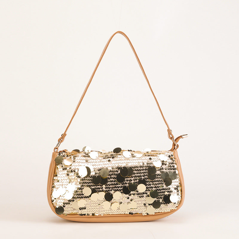 GOLDENGLIMMER | GOLD SEQUIN SHOULDER BAG