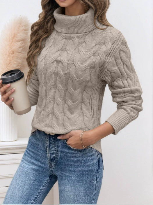 ROSE | CABLE KNIT TURTLENECK SWEATER