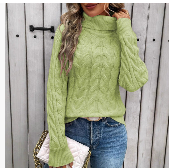 ROSE | CABLE KNIT TURTLENECK SWEATER