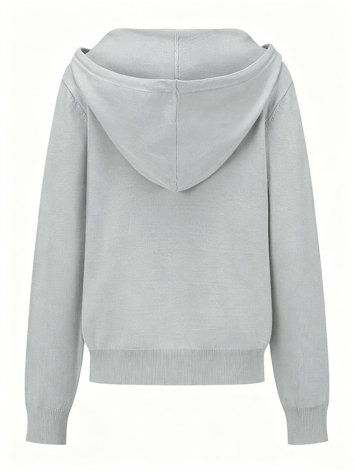 WINIFRED | LIGHT GRAY HOODED CARDIGAN