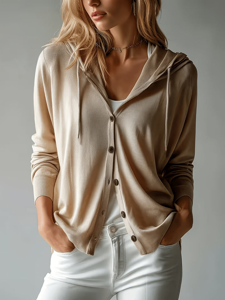 CONSTANCE | BEIGE HOODED CARDIGAN
