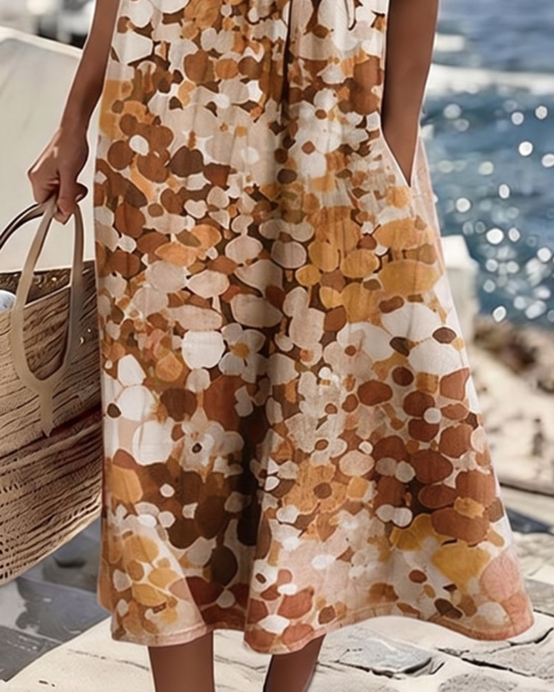 FLEURÉ | AIRY FLORAL PRINT MIDI DRESS