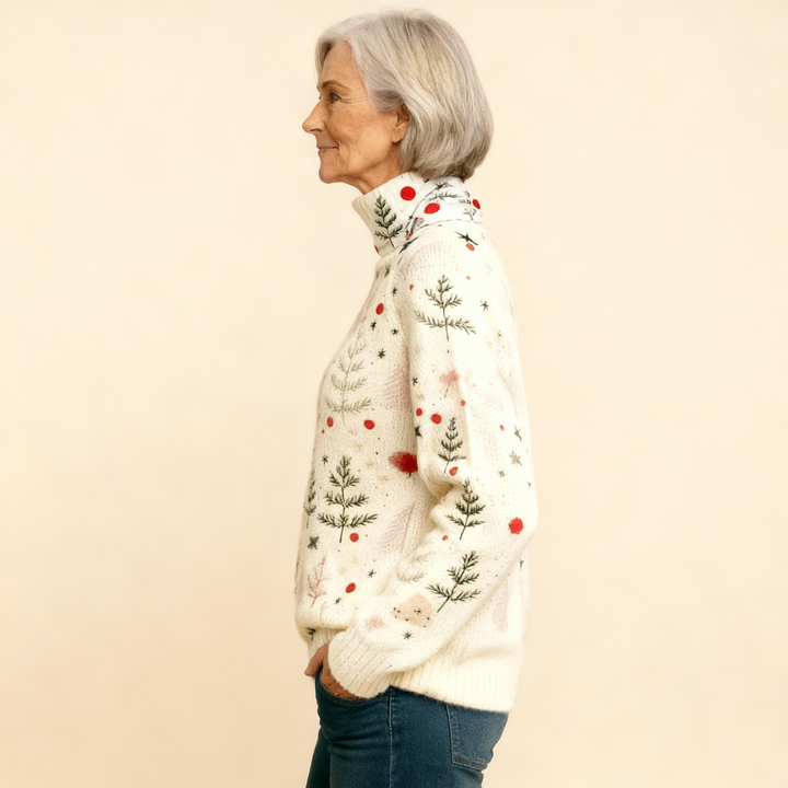 IVORY | CHRISTMAS KNIT TURTLENECK SWEATER