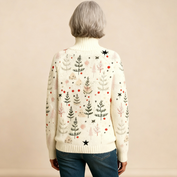 IVORY | CHRISTMAS KNIT TURTLENECK SWEATER