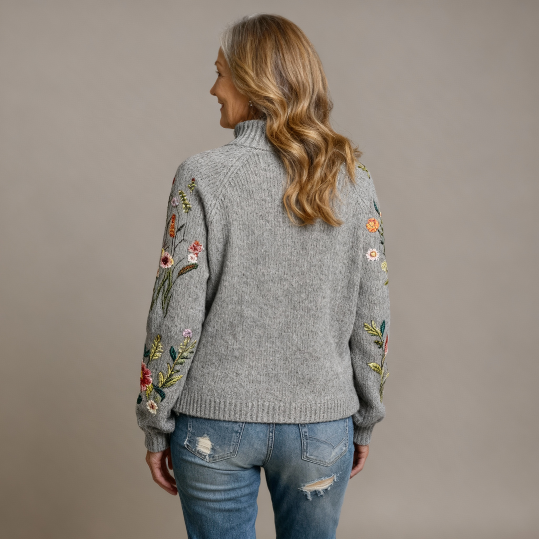 FREYA | CLASSIC VINTAGE FLORAL KNIT SWEATER