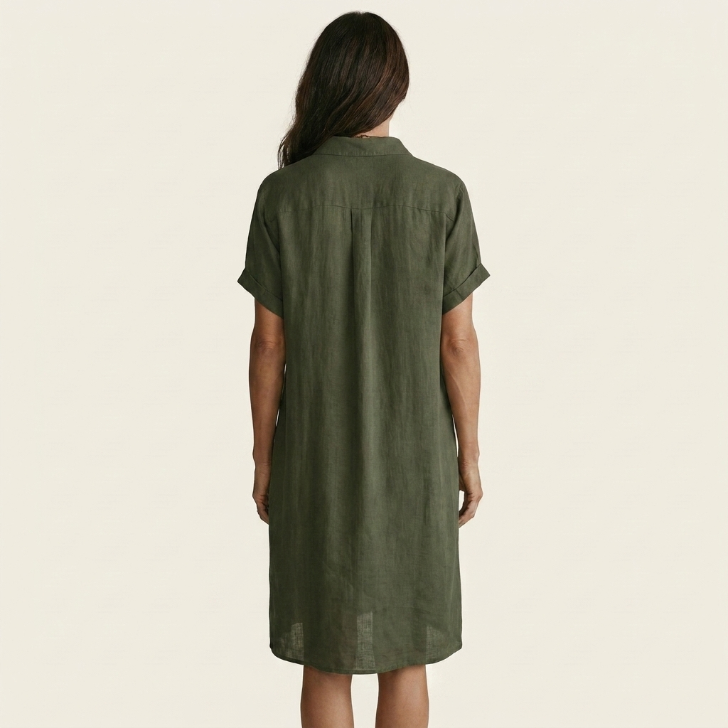 FLORENTINE | MIDI SHIRT DRESS WITH ROLLED CUFFS
