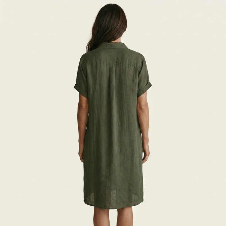 FLORENTINE | MIDI SHIRT DRESS WITH ROLLED CUFFS