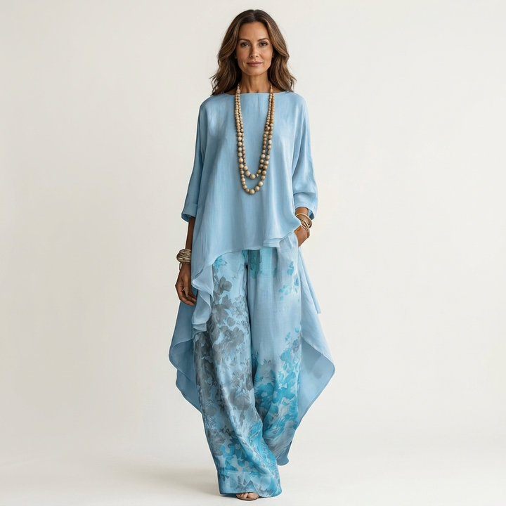 AVALYN | TWO-PIECE SET WITH ASYMMETRIC TUNIC