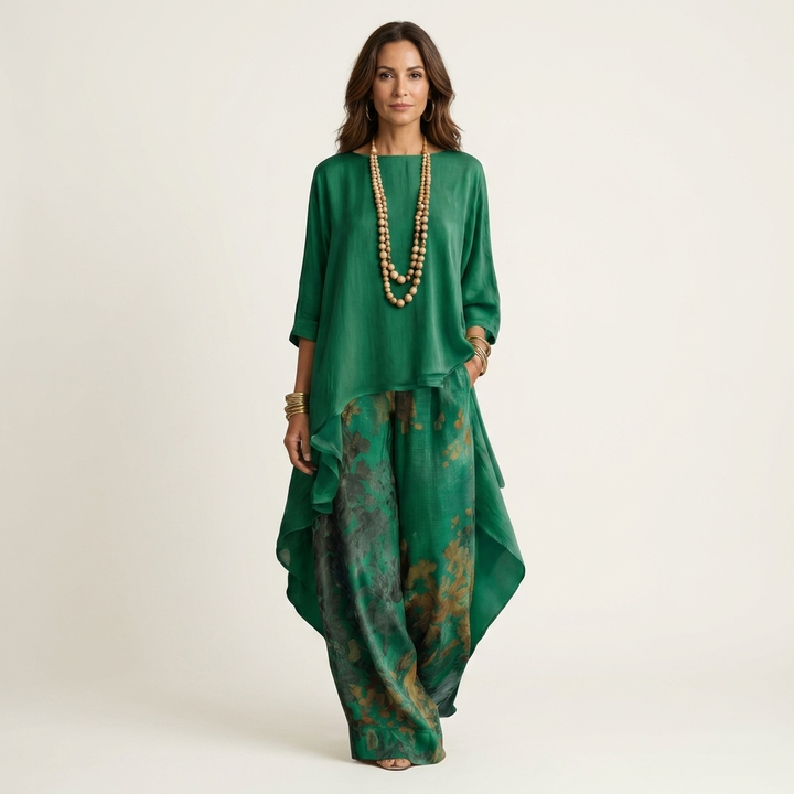 AVALYN | TWO-PIECE SET WITH ASYMMETRIC TUNIC