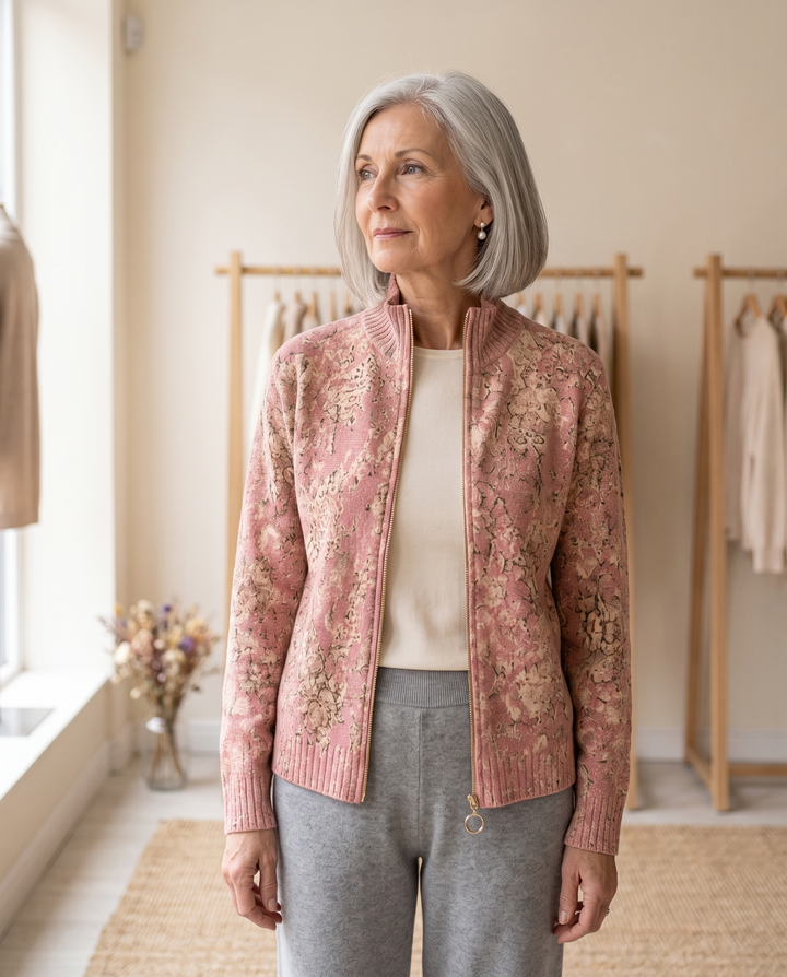 TAMSIN | VINTAGE BLOSSOM ZIP CARDIGAN