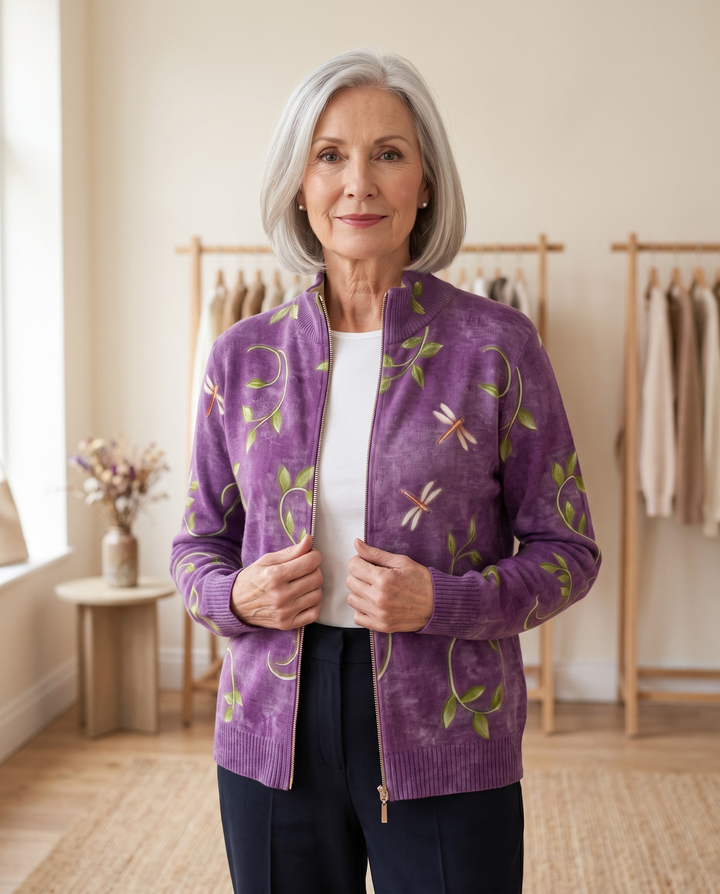 CRESSIDA | DRAGONFLY VINE ZIP CARDIGAN