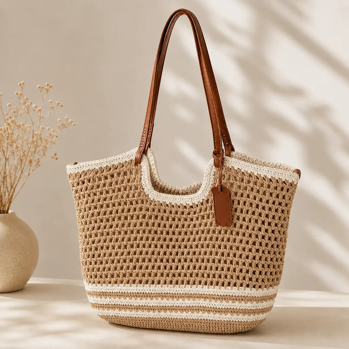 CLARE TWO-TONE | HANDWOVEN TOTE BAG