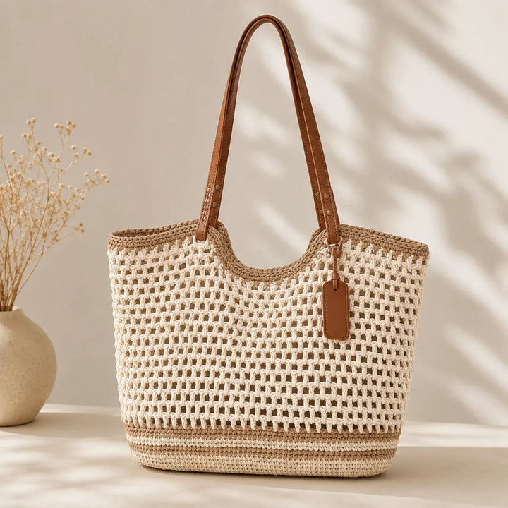 CLARE TWO-TONE | HANDWOVEN TOTE BAG