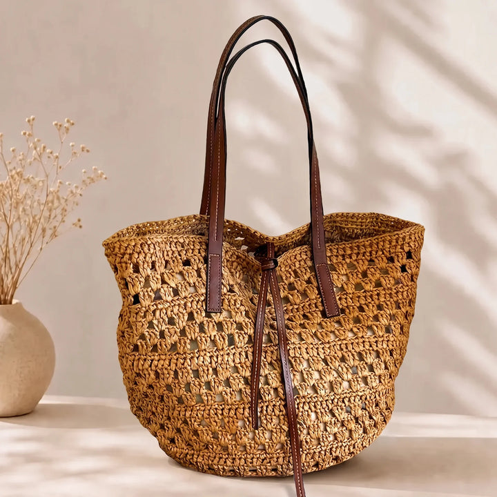 LEYLA | HANDWOVEN STRAW TOTE