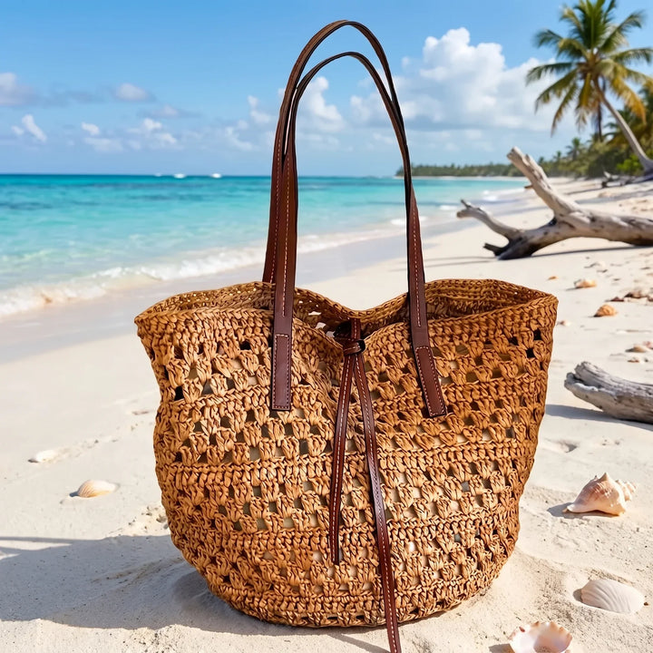 LEYLA | HANDWOVEN STRAW TOTE