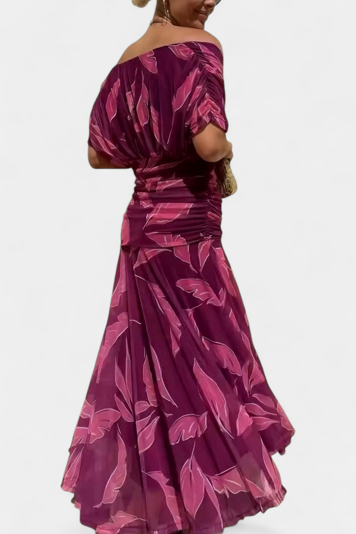 ROSALIE | LONG FLORAL V-NECK DRESS