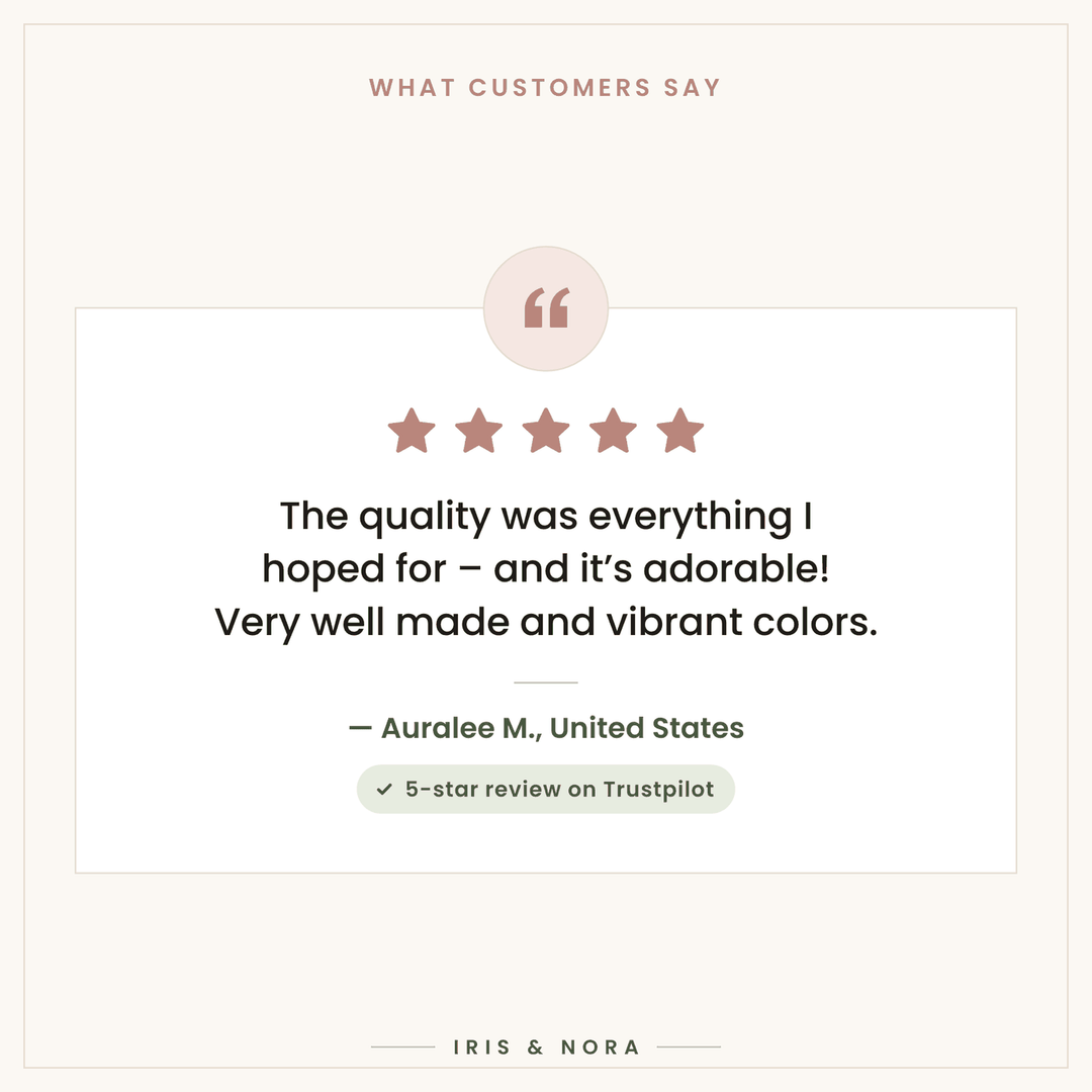 5-star customer review of a quilted laundry basket