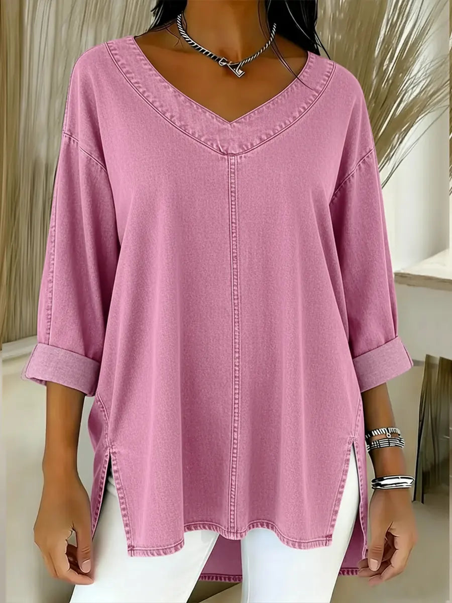 LOUISA | RELAXED V-NECK TOP