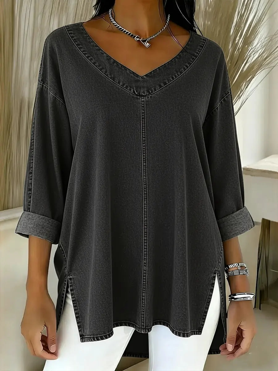 LOUISA | RELAXED V-NECK TOP