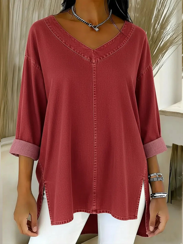 LOUISA | RELAXED V-NECK TOP