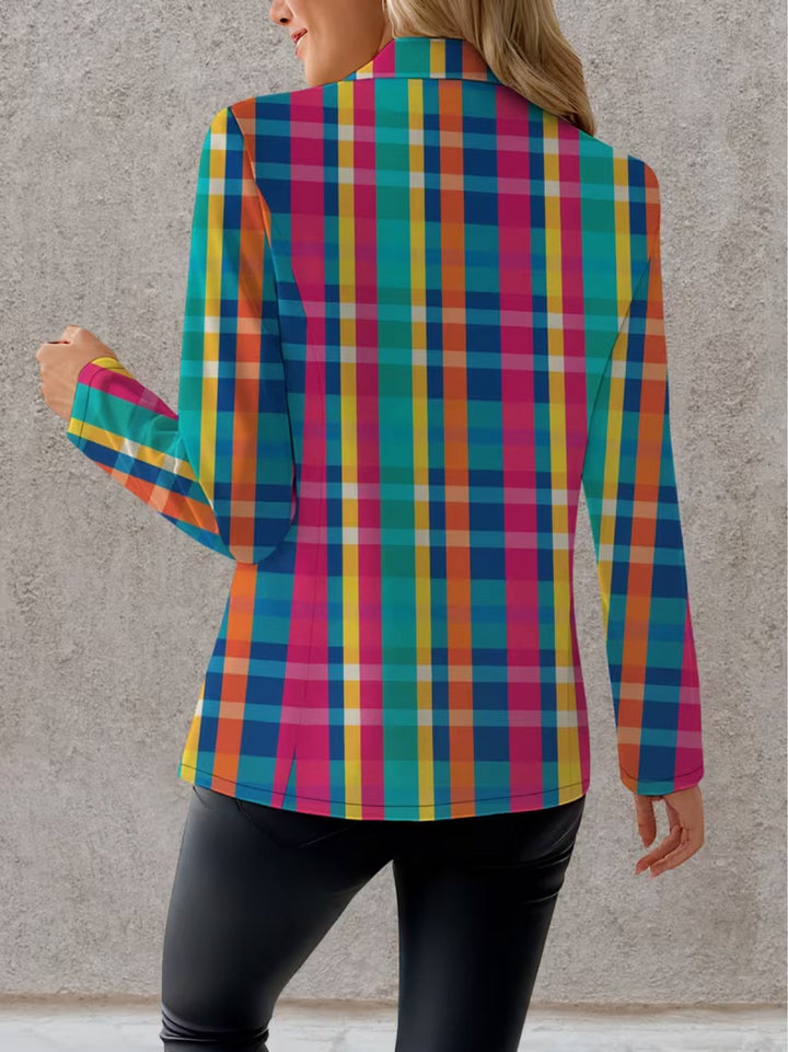 ROSALINE | RAINBOW PLAID BLAZER