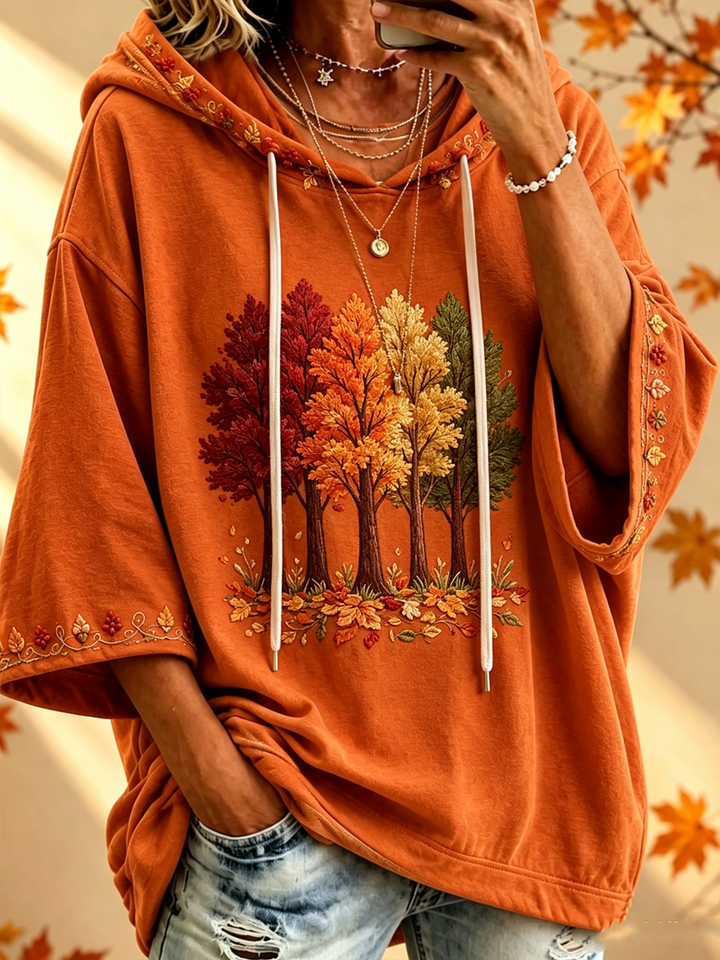 MARIA | FALL-PRINT OVERSIZED HOODIE