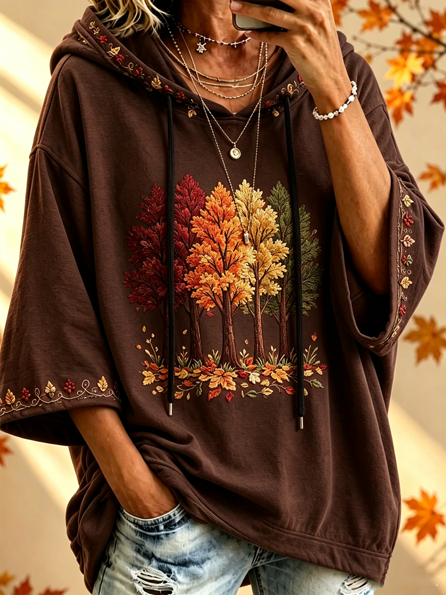MARIA | FALL-PRINT OVERSIZED HOODIE