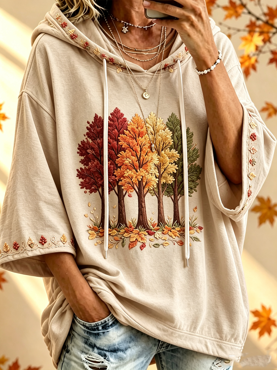 MARIA | FALL-PRINT OVERSIZED HOODIE